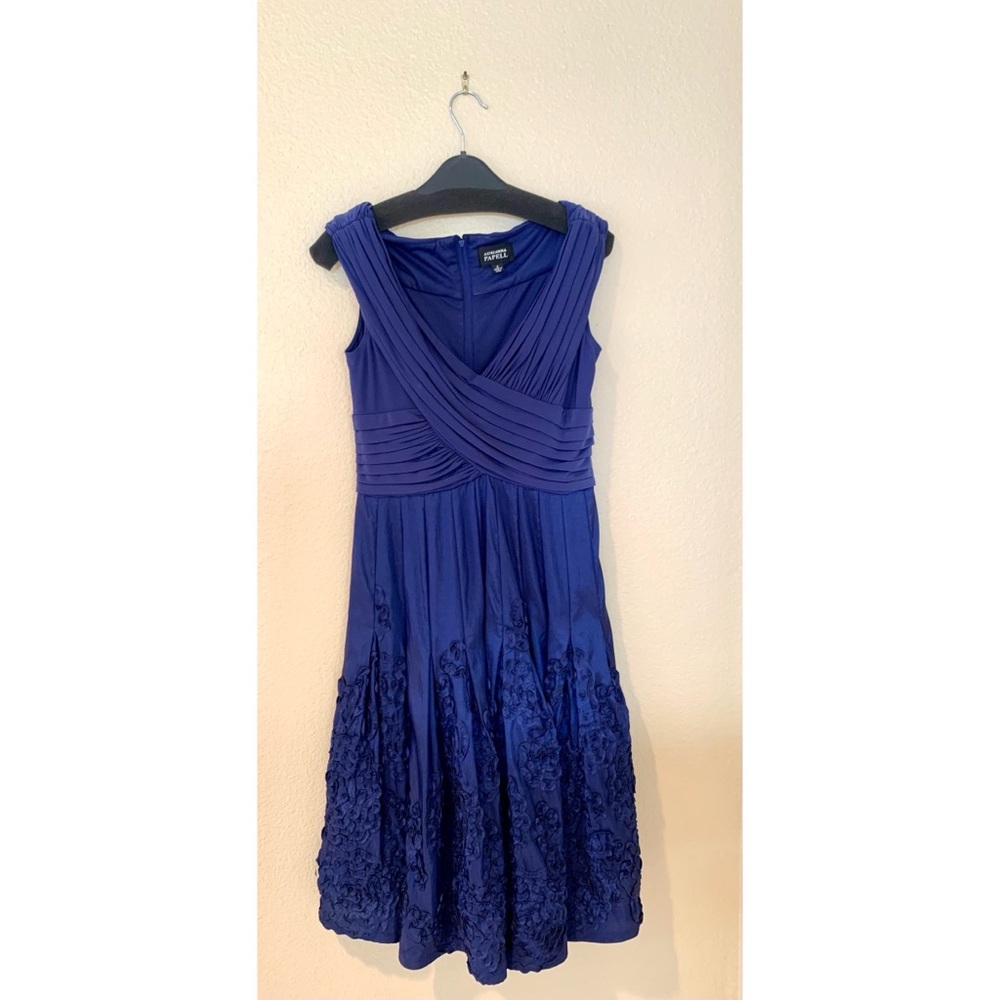 Adrianna Papell Indigo blue midi dress size 6